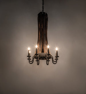 Meyda Tiffany - 270083 - Nine Light Chandelier - Barrel Stave - Costello Black/Charred Wood