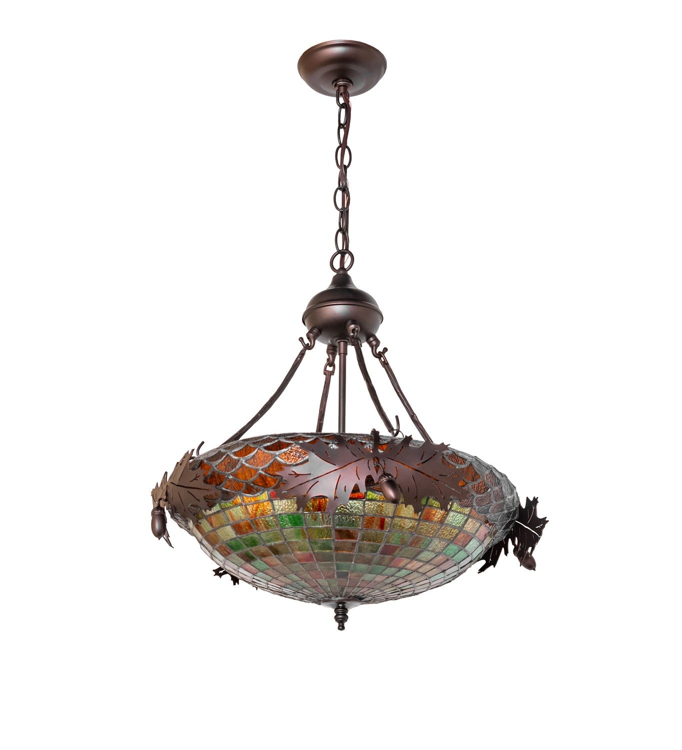 Meyda Tiffany - 275335 - Three Light Pendant - Greenbriar Oak