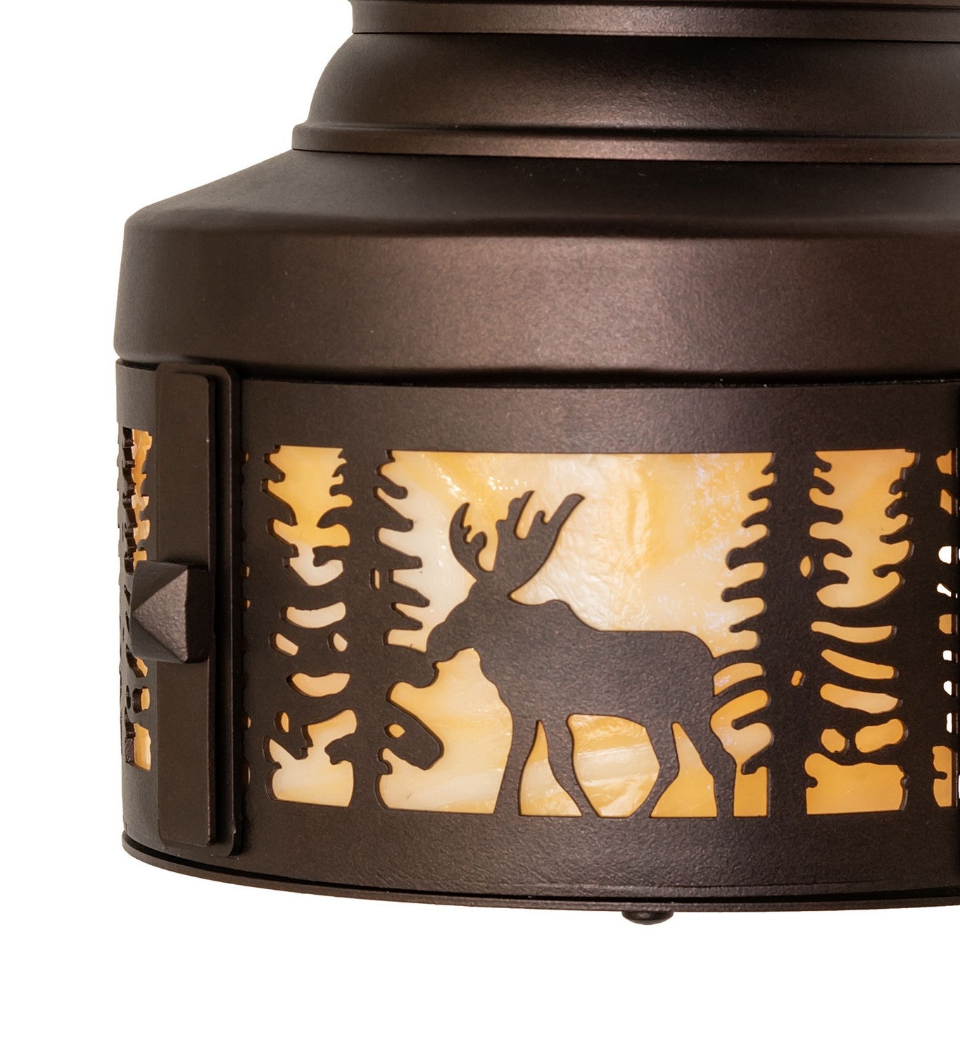 Meyda Tiffany - 276061 - One Light Mini Pendant - Moose At Dusk - Mahogany Bronze