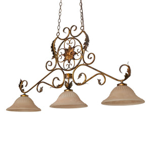 Meyda Tiffany - 276474 - Three Light Island Pendant - Christabel - Lt Burnished Transparent Gold