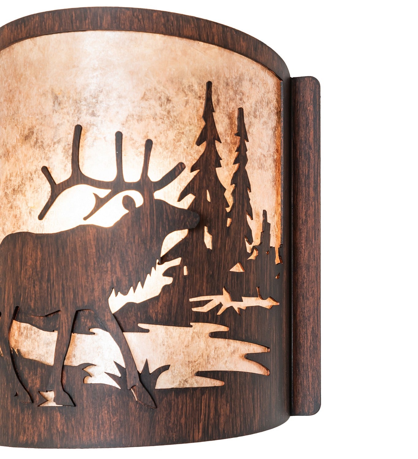 Meyda Tiffany - 277543 - One Light Wall Sconce - Elk At Lake - Driftwood Brown