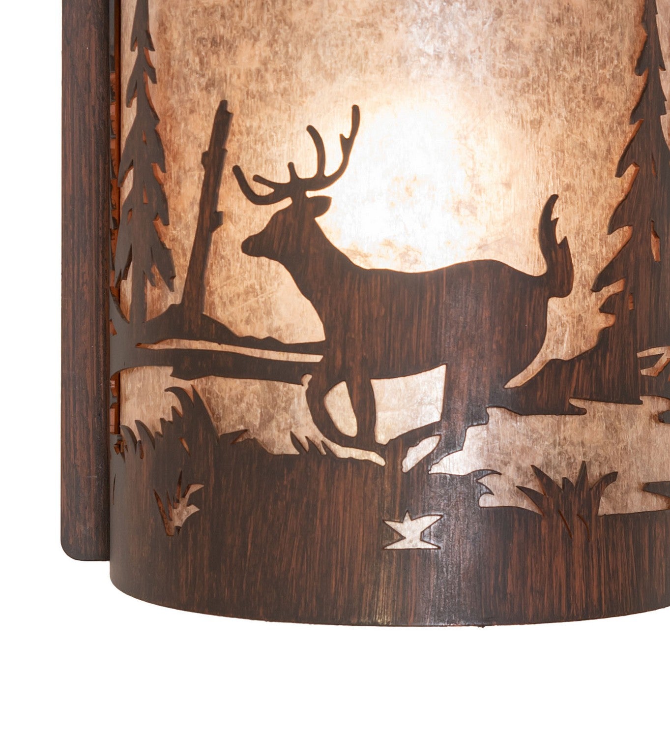 Meyda Tiffany - 277544 - One Light Wall Sconce - Deer At Lake - Driftwood Brown