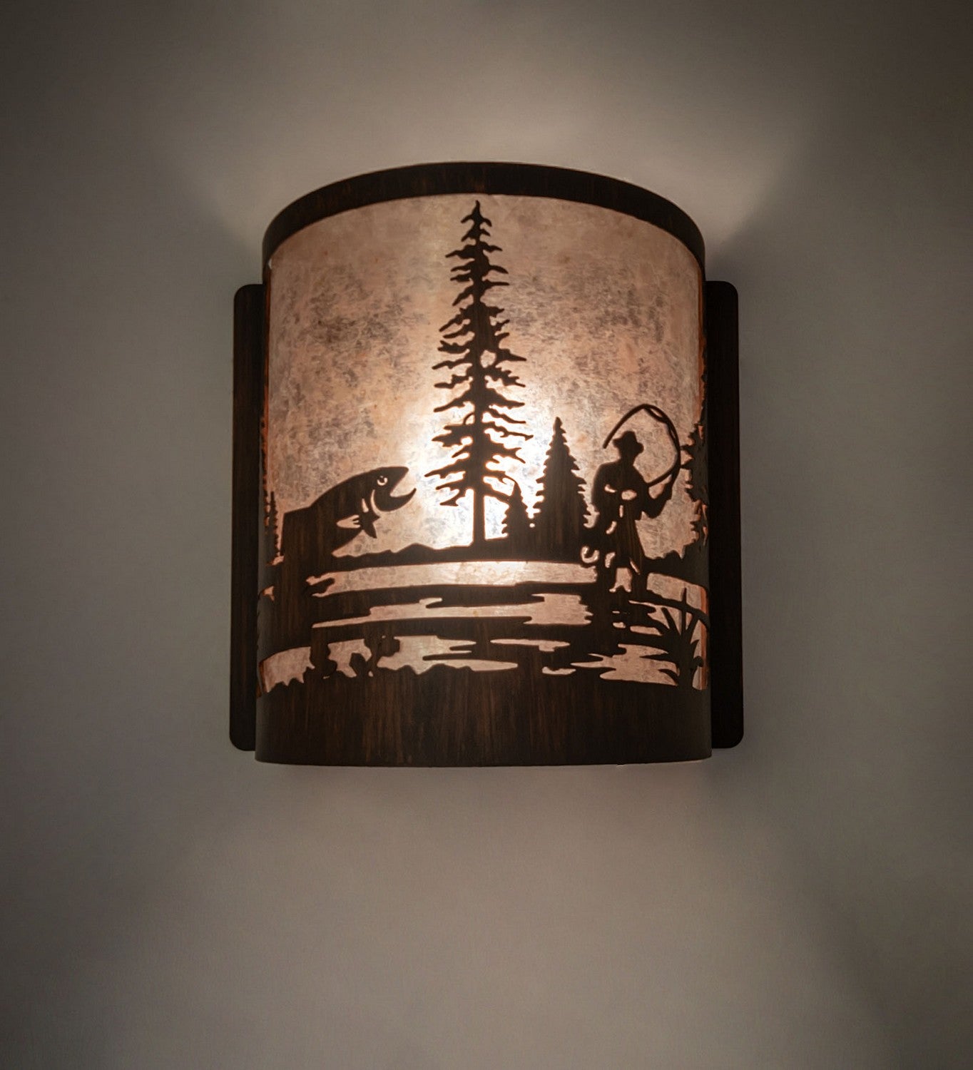 Meyda Tiffany - 277545 - One Light Wall Sconce - Fly Fishing - Driftwood Brown