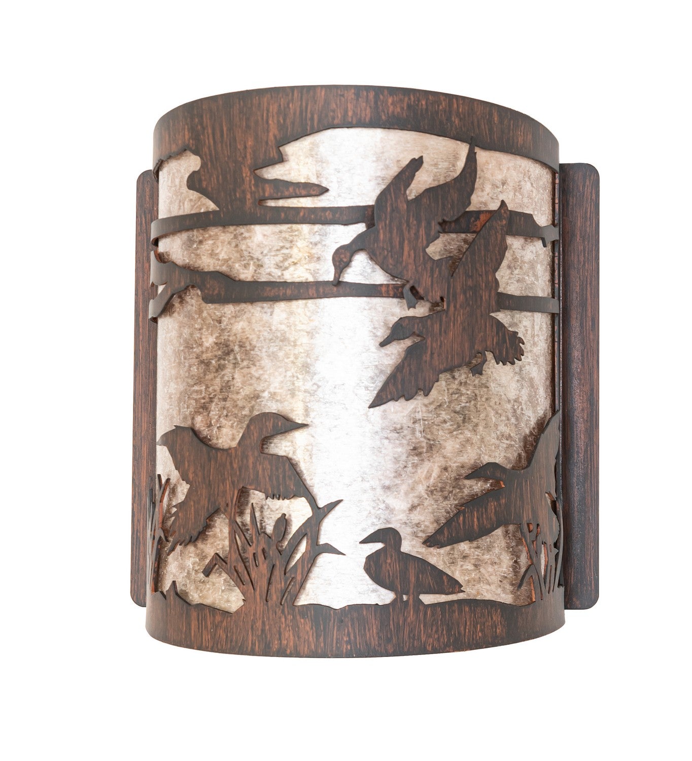 Meyda Tiffany - 277548 - One Light Wall Sconce - Ducks In Flight - Driftwood Brown