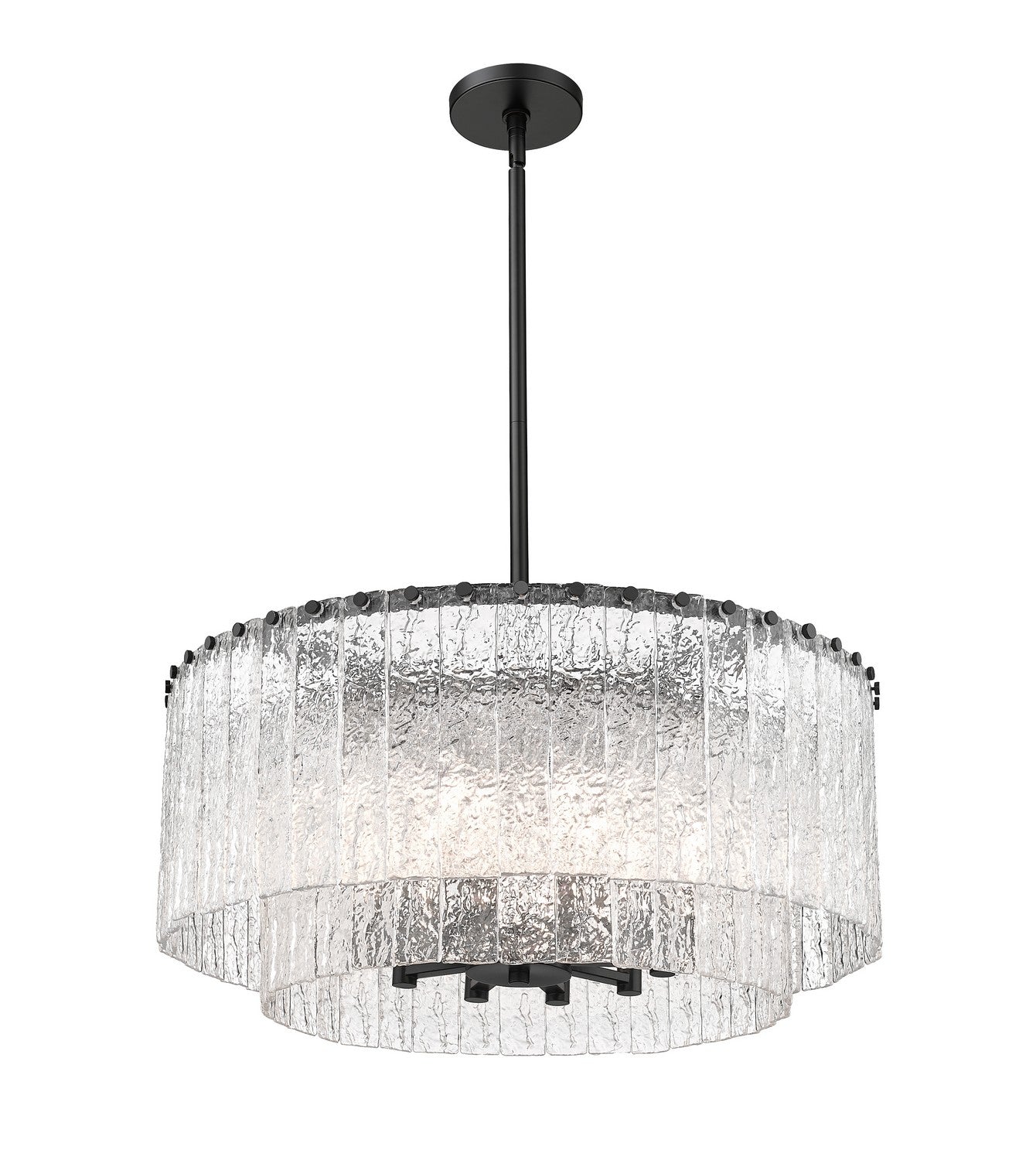 Z-Lite - 1943P26-2-MB - Ten Light Pendant - Glacier - Matte Black