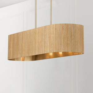 Capital Lighting - 850751WS - Five Light Island Pendant - Donovan - White Wash and Matte Brass