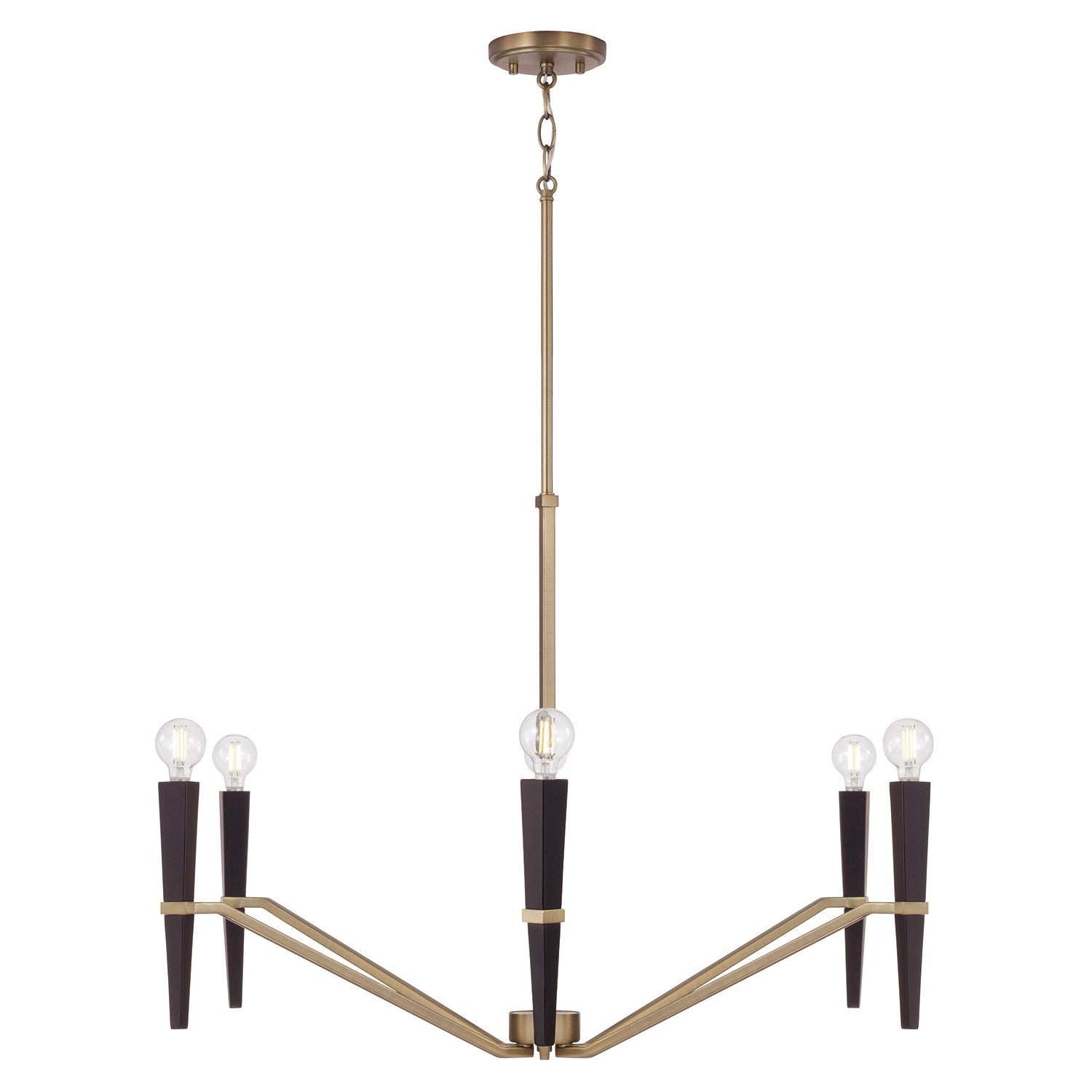Capital Lighting - 453861AB - Six Light Chandelier - Enzo - Aged Brass and Black
