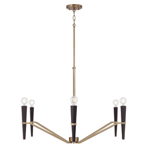 Capital Lighting - 453861AB - Six Light Chandelier - Enzo - Aged Brass and Black