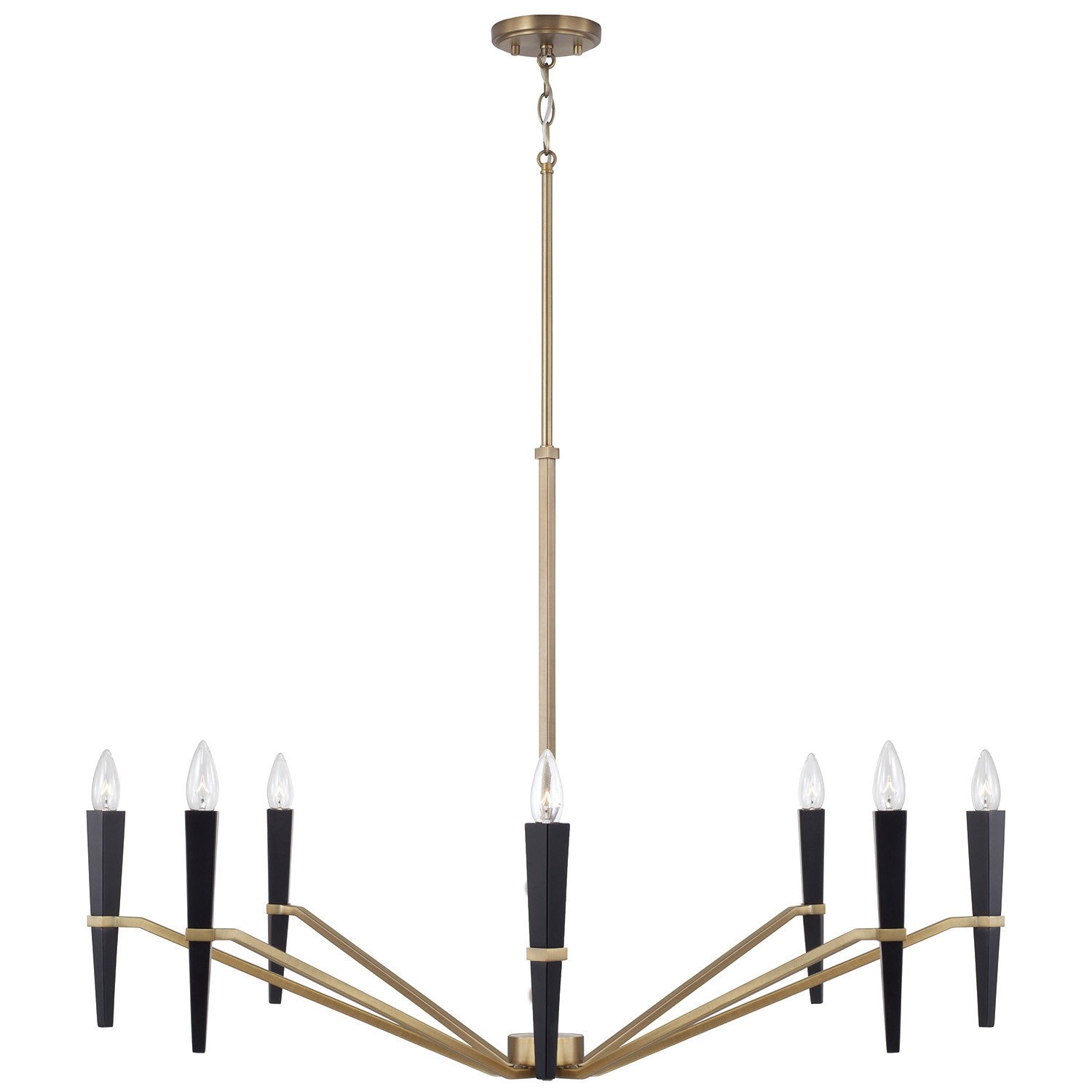 Capital Lighting - 453881AB - Eight Light Chandelier - Enzo - Aged Brass and Black