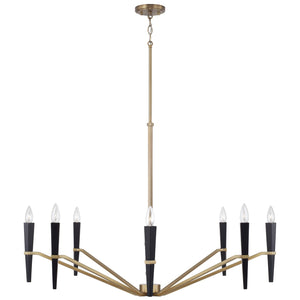 Capital Lighting - 453881AB - Eight Light Chandelier - Enzo - Aged Brass and Black