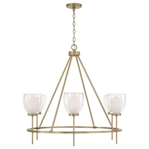 Capital Lighting - 455961AD - Six Light Chandelier - Joss - Aged Brass