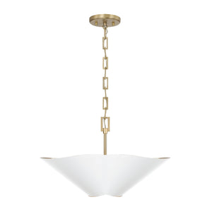 Capital Lighting - 355443RE - Four Light Pendant - Maeve - Matte Brass and White
