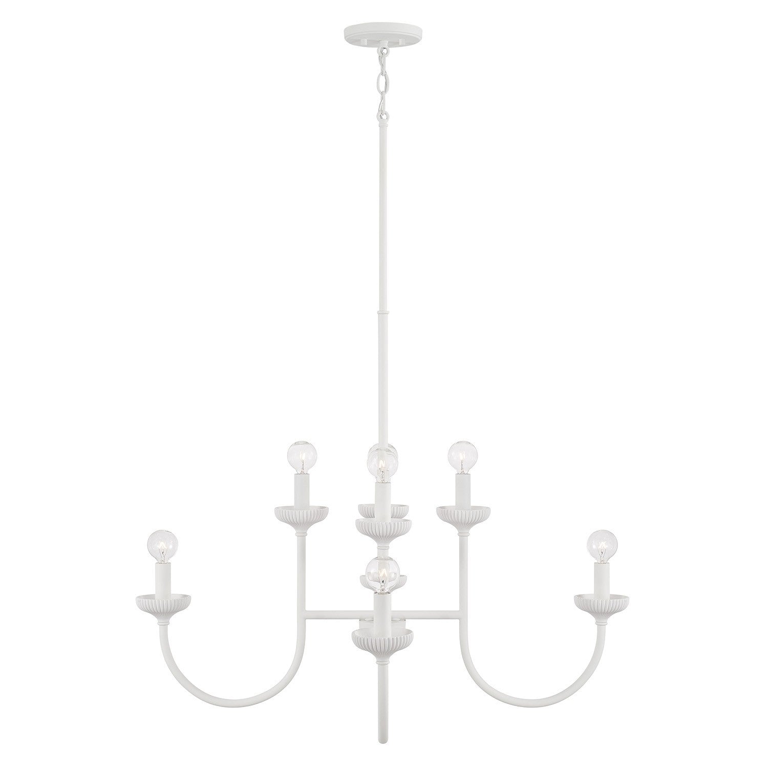 Capital Lighting - 456181CE - Eight Light Chandelier - Mallory - Ceramic White