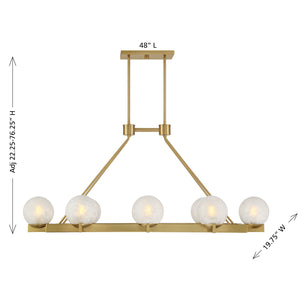 Savoy House - 1-1016-8-322 - Eight Light Linear Chandelier - Darien - Warm Brass