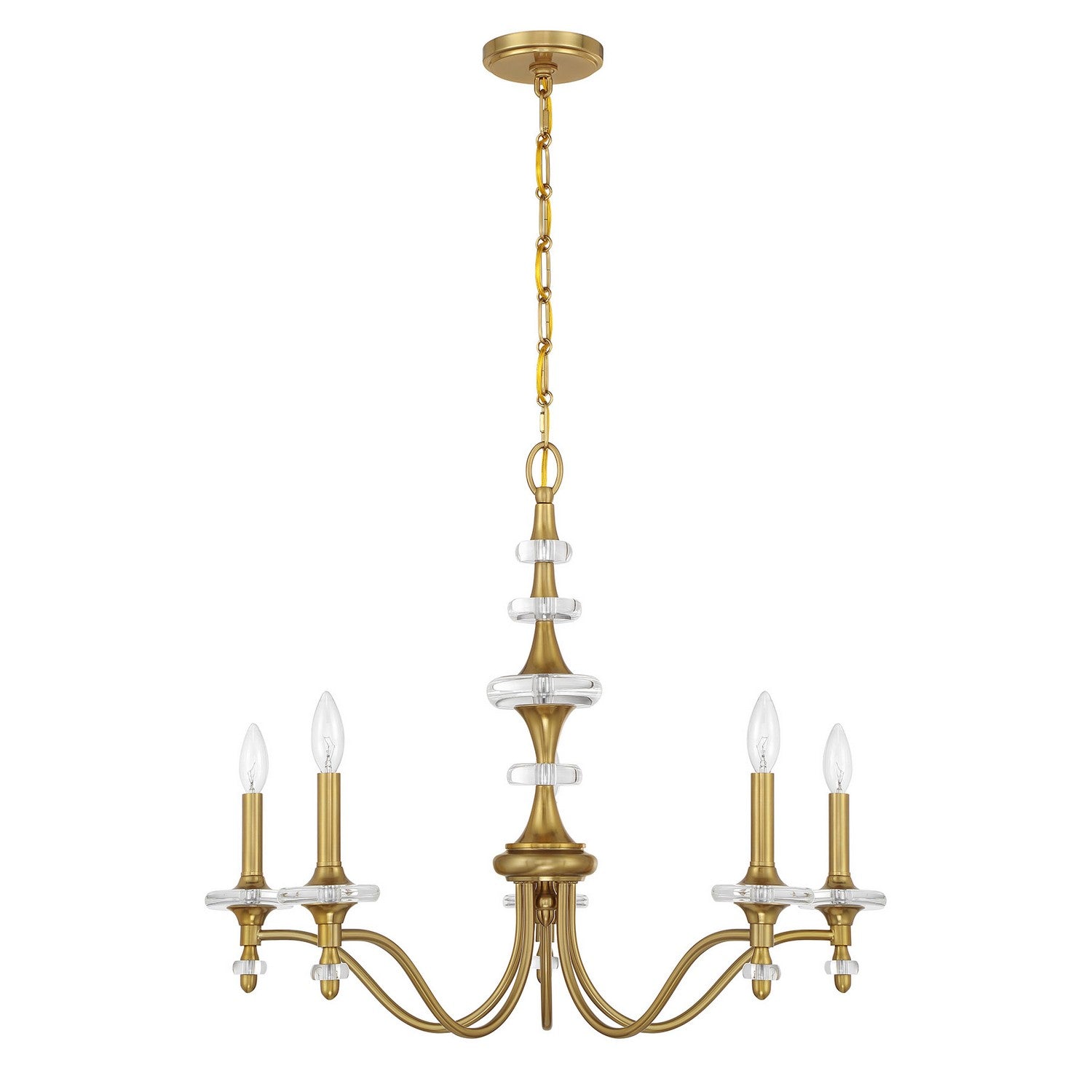 Savoy House - 1-1361-5-322 - Five Light Chandelier - Champlain - Warm Brass