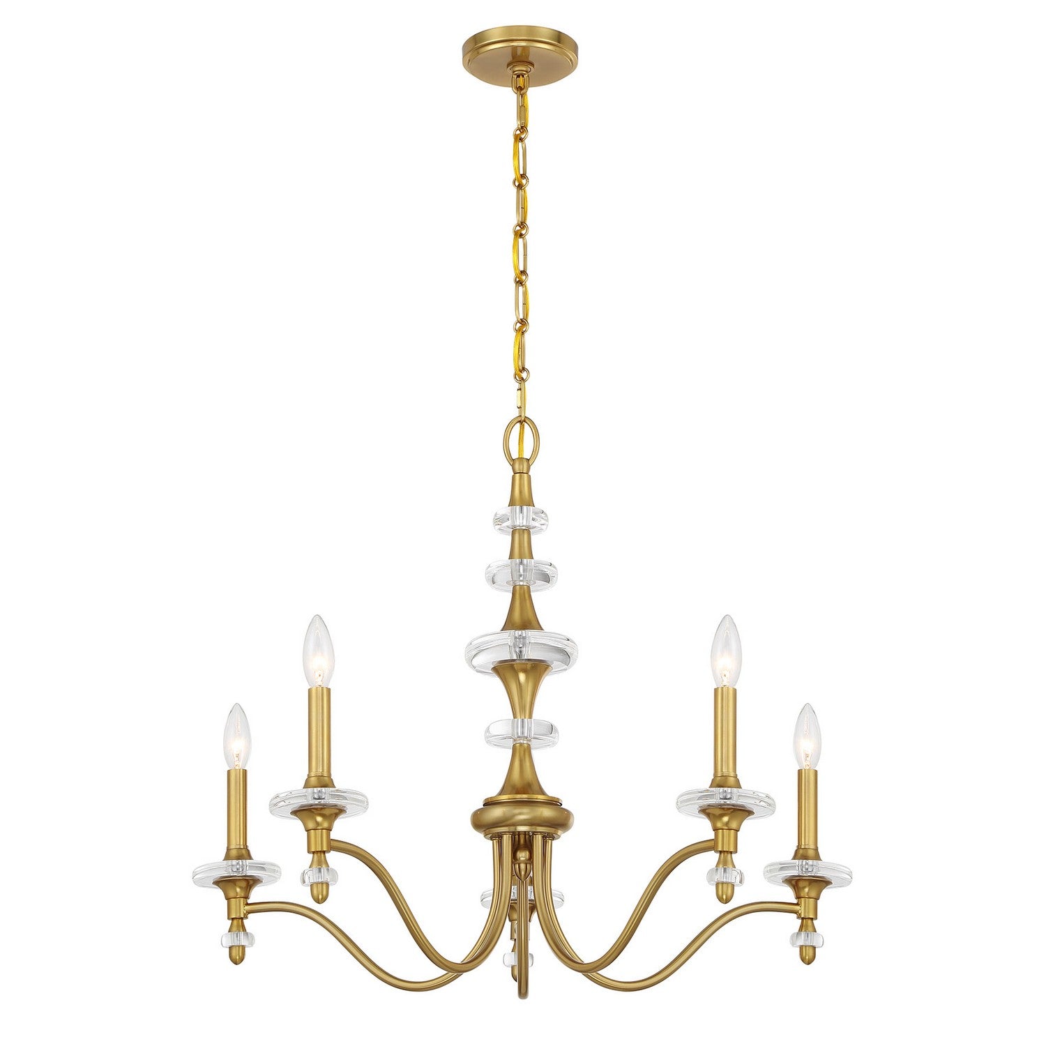 Savoy House - 1-1361-5-322 - Five Light Chandelier - Champlain - Warm Brass