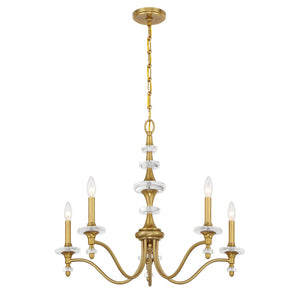 Savoy House - 1-1361-5-322 - Five Light Chandelier - Champlain - Warm Brass