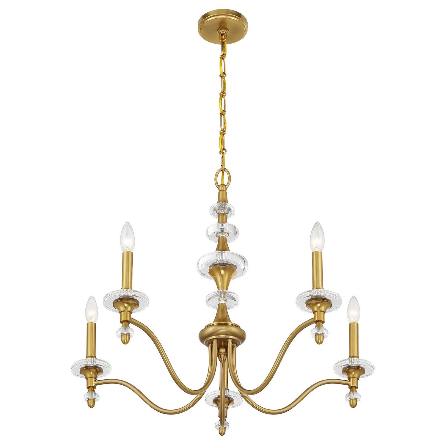 Savoy House - 1-1361-5-322 - Five Light Chandelier - Champlain - Warm Brass