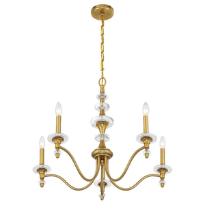 Savoy House - 1-1361-5-322 - Five Light Chandelier - Champlain - Warm Brass