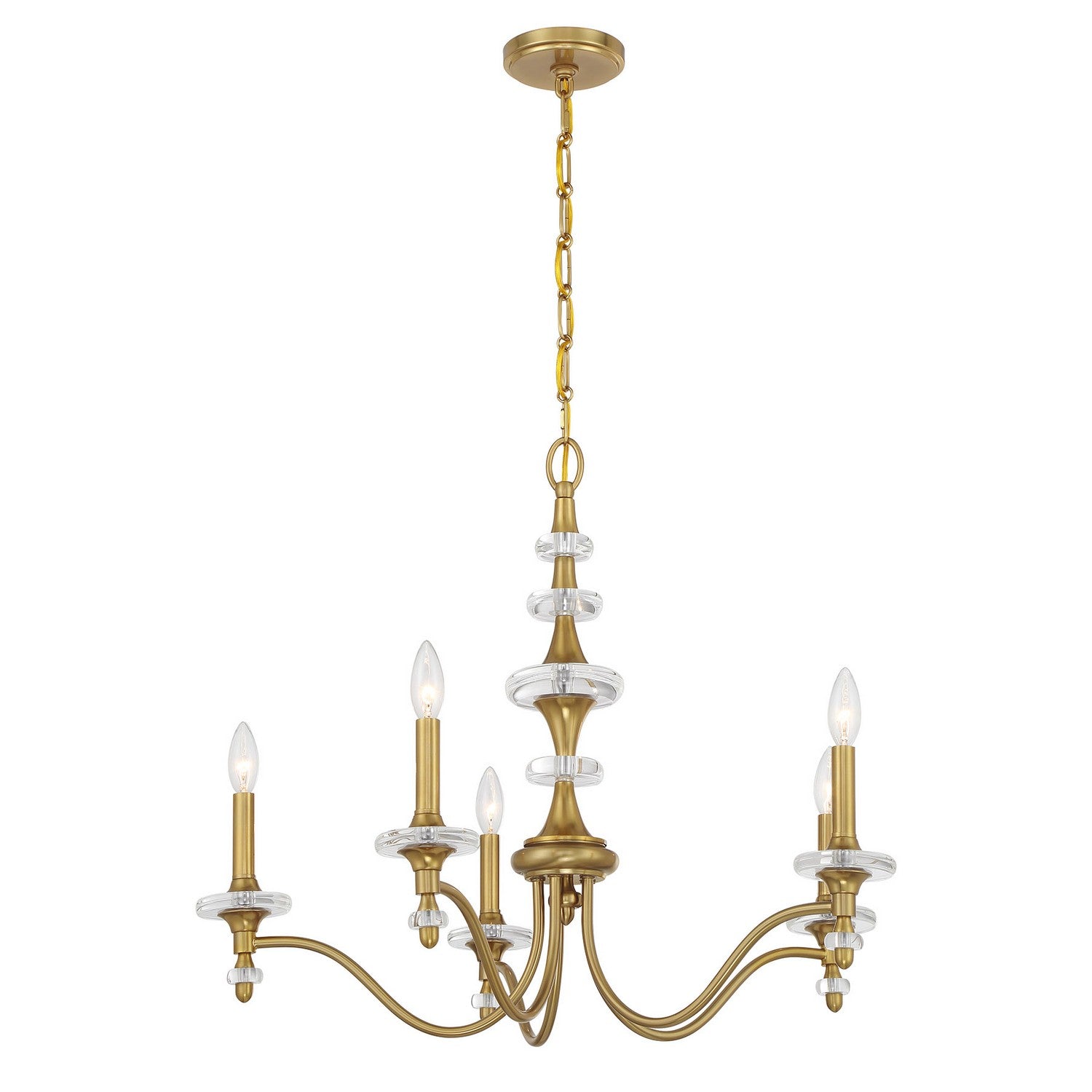 Savoy House - 1-1361-5-322 - Five Light Chandelier - Champlain - Warm Brass