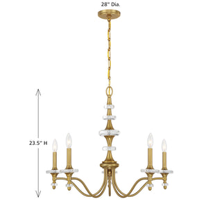 Savoy House - 1-1361-5-322 - Five Light Chandelier - Champlain - Warm Brass