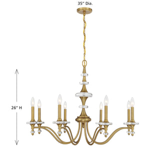 Savoy House - 1-1362-8-322 - Eight Light Chandelier - Champlain - Warm Brass