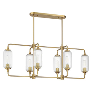 Savoy House - 1-3026-6-322 - Six Light Linear Chandelier - Holton - Warm Brass