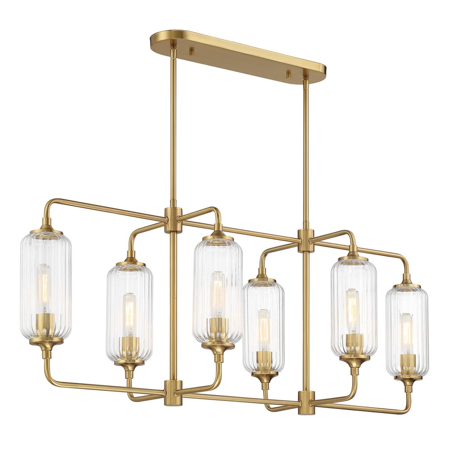 Savoy House - 1-3026-6-322 - Six Light Linear Chandelier - Holton - Warm Brass