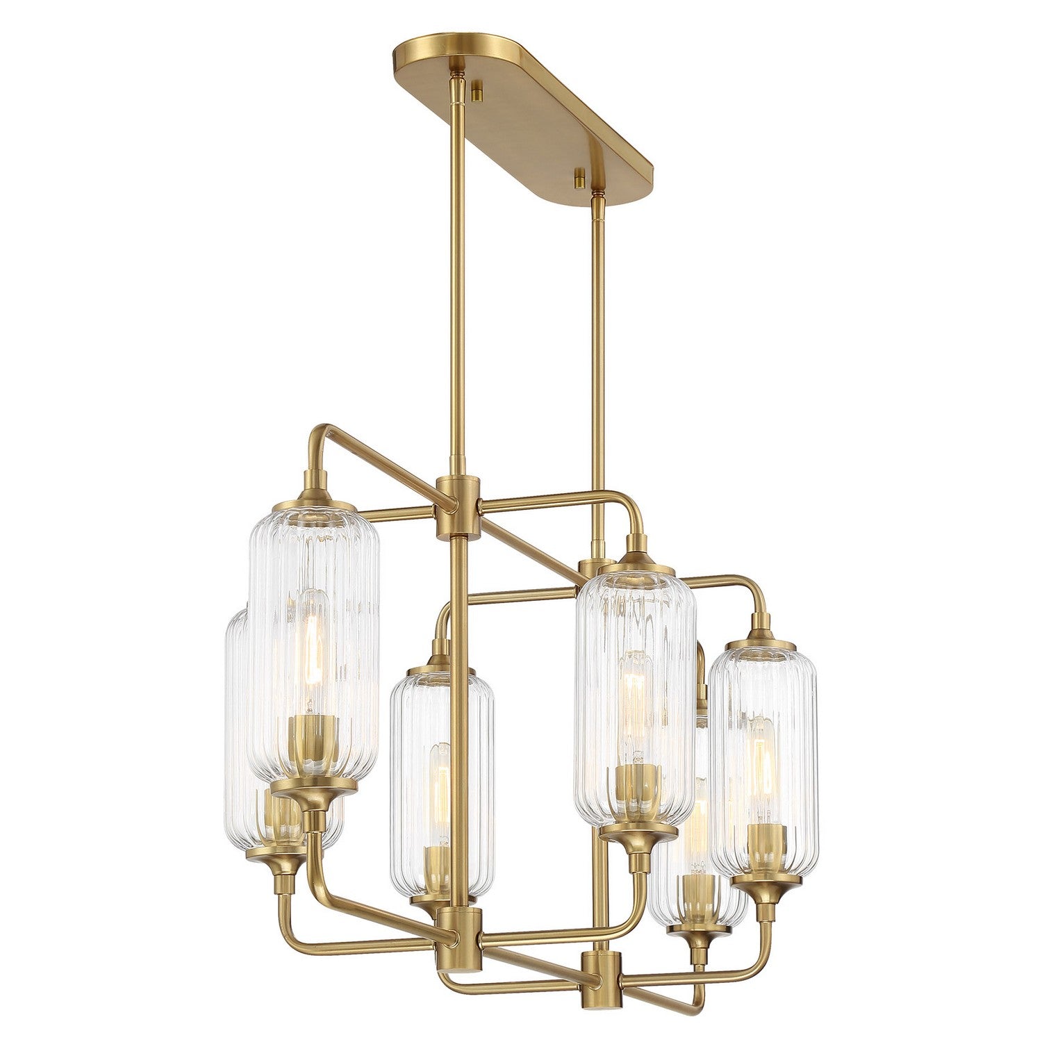 Savoy House - 1-3026-6-322 - Six Light Linear Chandelier - Holton - Warm Brass