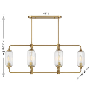 Savoy House - 1-3026-6-322 - Six Light Linear Chandelier - Holton - Warm Brass