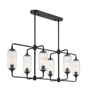 Savoy House - 1-3026-6-89 - Six Light Linear Chandelier - Holton - Matte Black