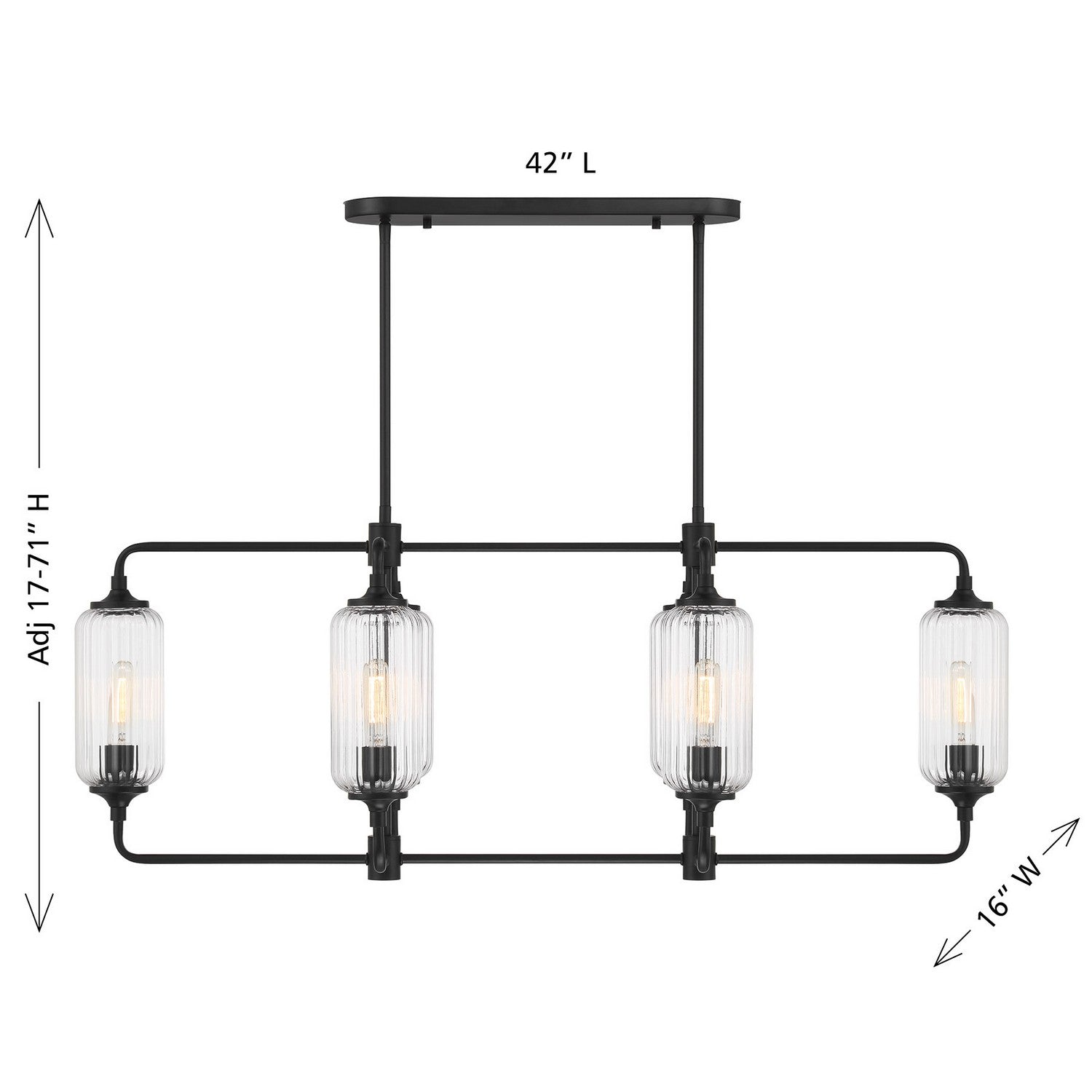 Savoy House - 1-3026-6-89 - Six Light Linear Chandelier - Holton - Matte Black