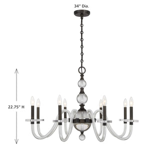 Savoy House - 1-4278-8-15 - Eight Light Chandelier - Aragon - Mediterranean Bronze