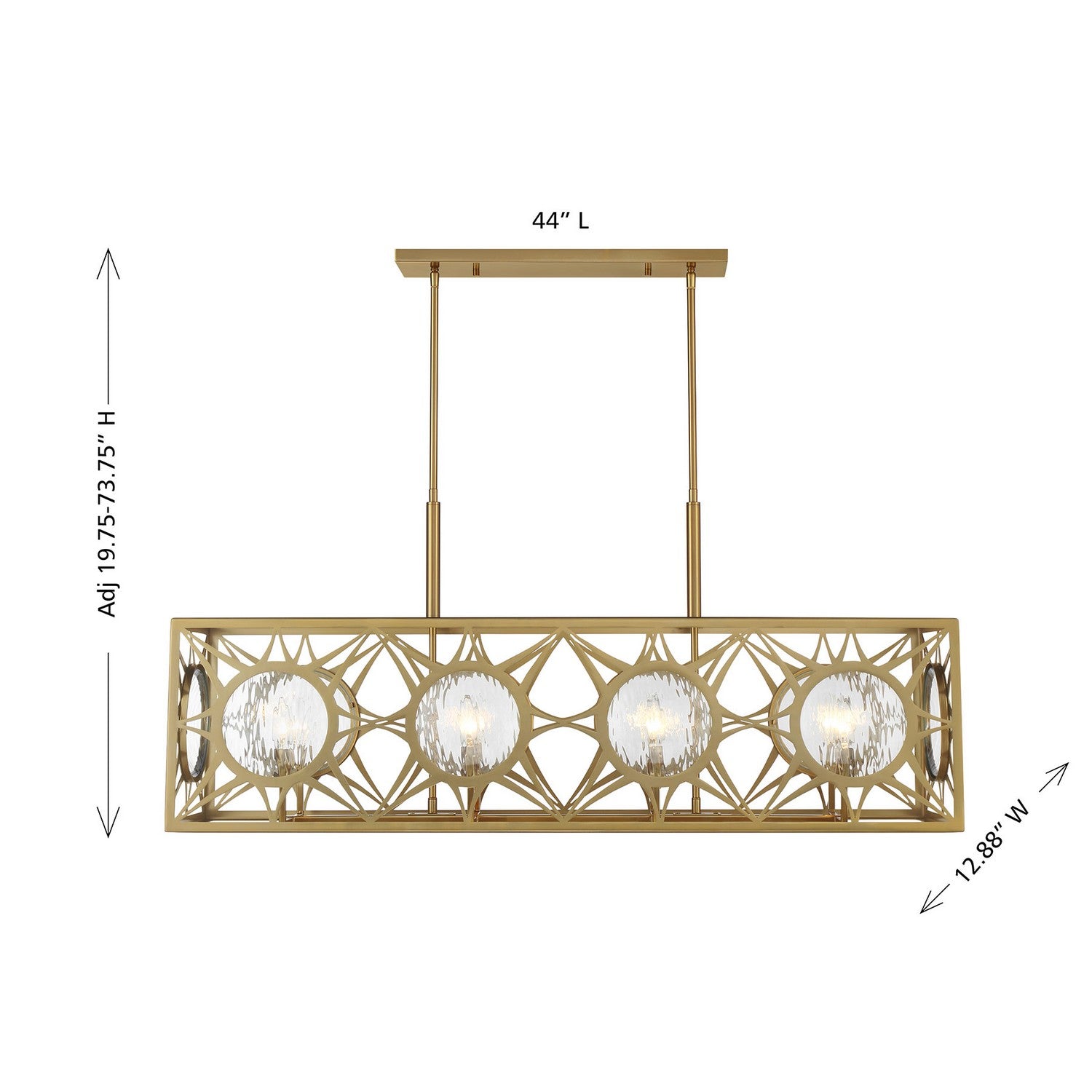 Savoy House - 1-5066-8-322 - Eight Light Linear Chandelier - Balfour - Warm Brass