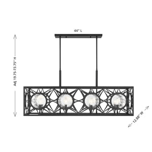 Savoy House - 1-5066-8-89 - Eight Light Linear Chandelier - Balfour - Matte Black