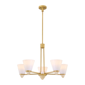 Savoy House - 1-7265-5-322 - Five Light Chandelier - Kohlman - Warm Brass