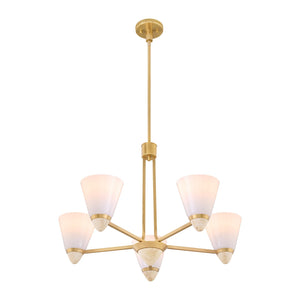 Savoy House - 1-7265-5-322 - Five Light Chandelier - Kohlman - Warm Brass