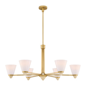 Savoy House - 1-7266-6-322 - Six Light Chandelier - Kohlman - Warm Brass