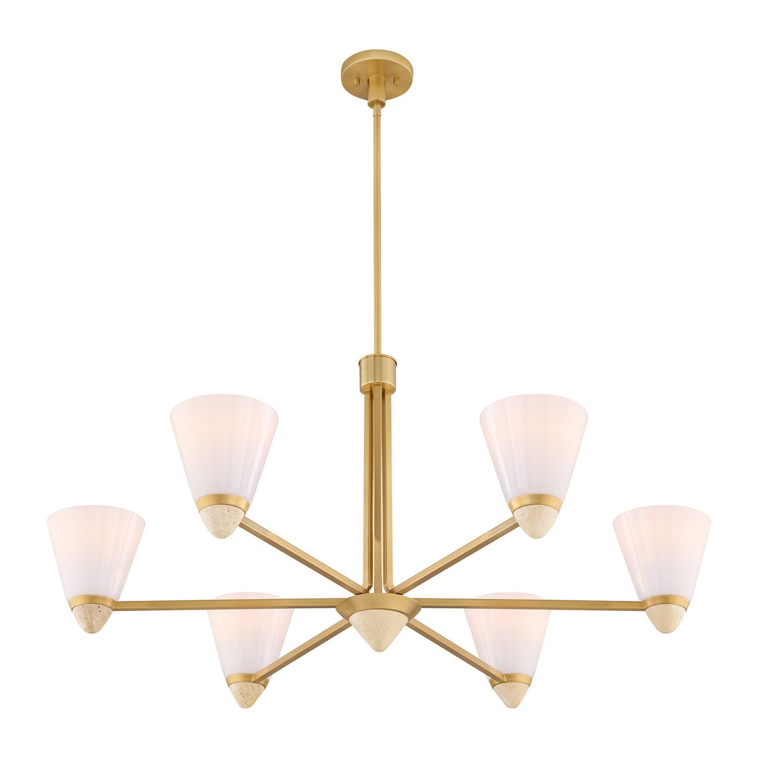 Savoy House - 1-7266-6-322 - Six Light Chandelier - Kohlman - Warm Brass