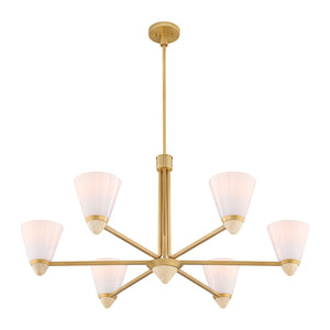 Savoy House - 1-7266-6-322 - Six Light Chandelier - Kohlman - Warm Brass