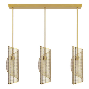 Savoy House - 1-8031-3-322 - Three Light Linear Chandelier - Hillbourne - Warm Brass