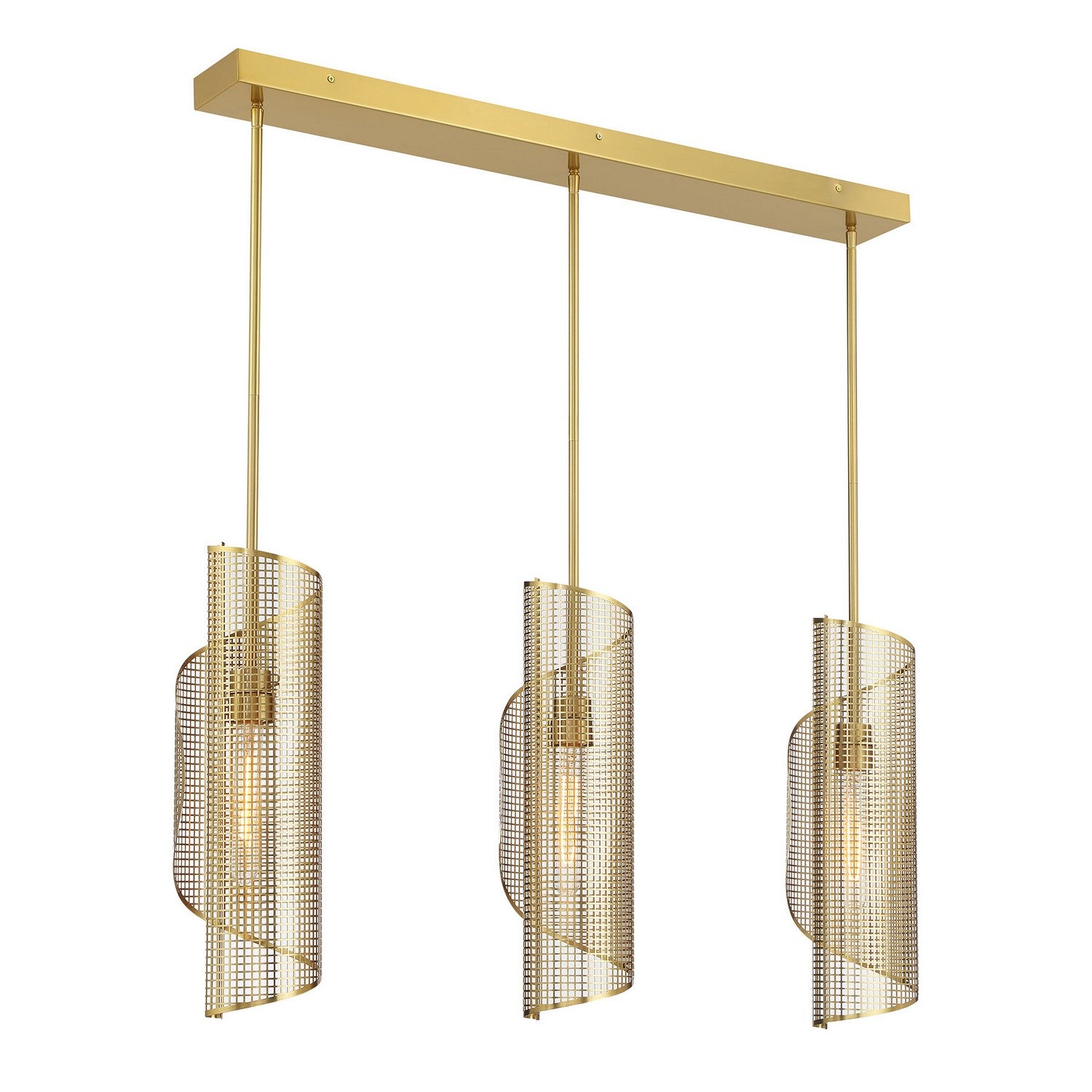 Savoy House - 1-8031-3-322 - Three Light Linear Chandelier - Hillbourne - Warm Brass