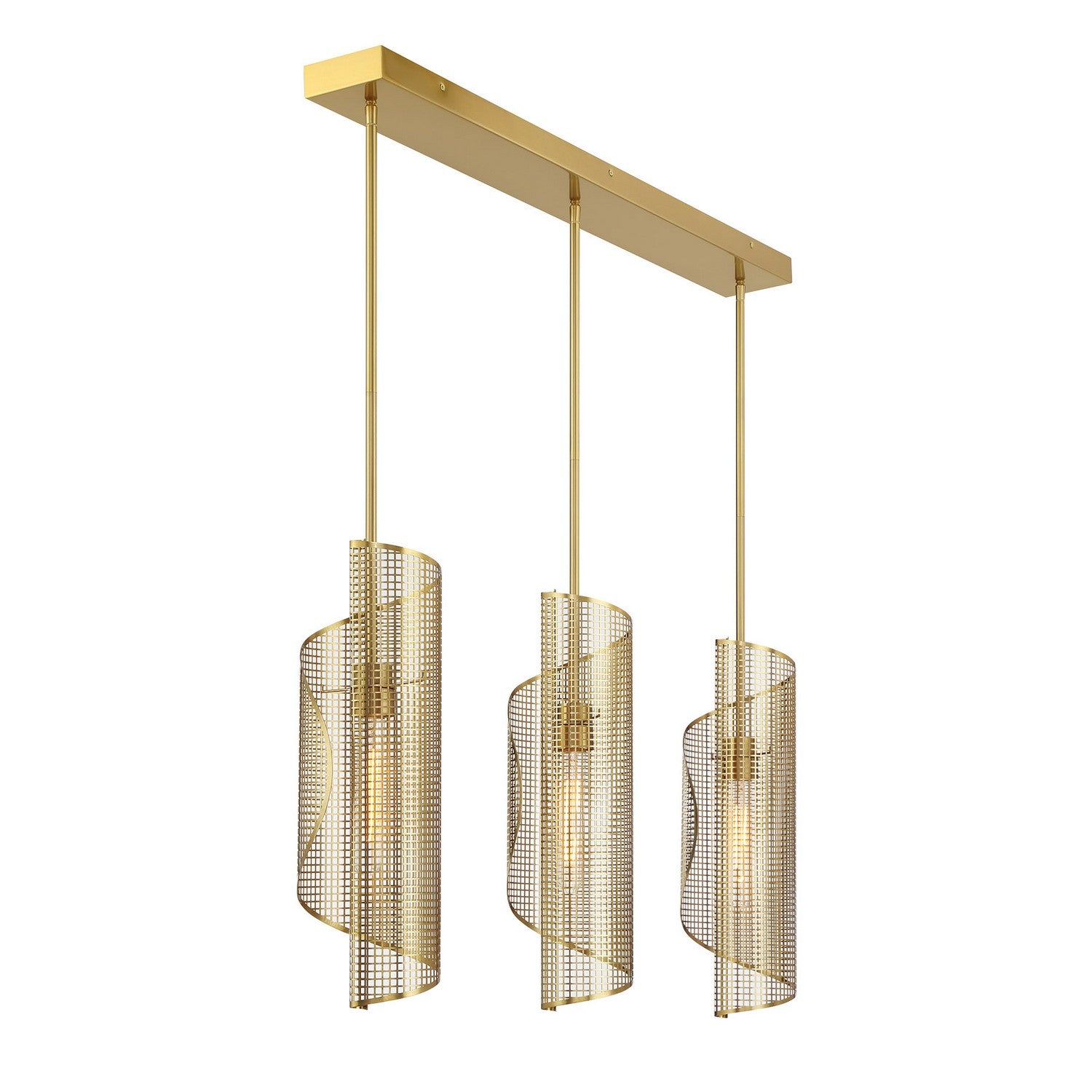 Savoy House - 1-8031-3-322 - Three Light Linear Chandelier - Hillbourne - Warm Brass