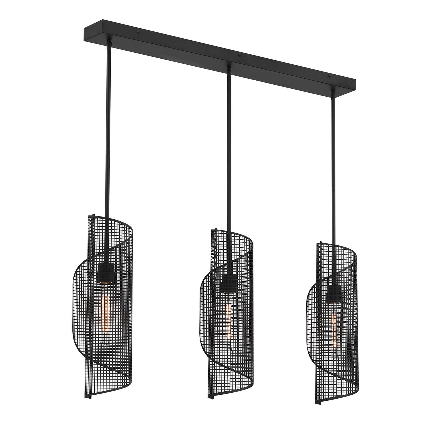 Savoy House - 1-8031-3-89 - Three Light Linear Chandelier - Hillbourne - Matte Black