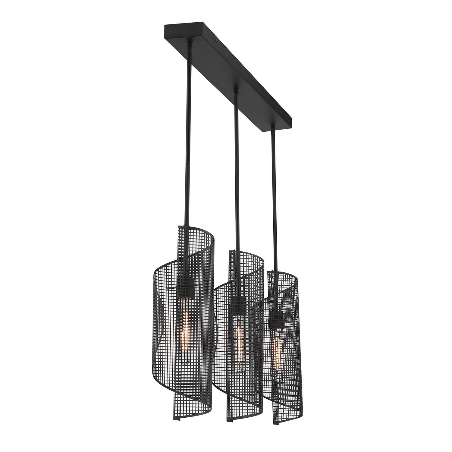 Savoy House - 1-8031-3-89 - Three Light Linear Chandelier - Hillbourne - Matte Black