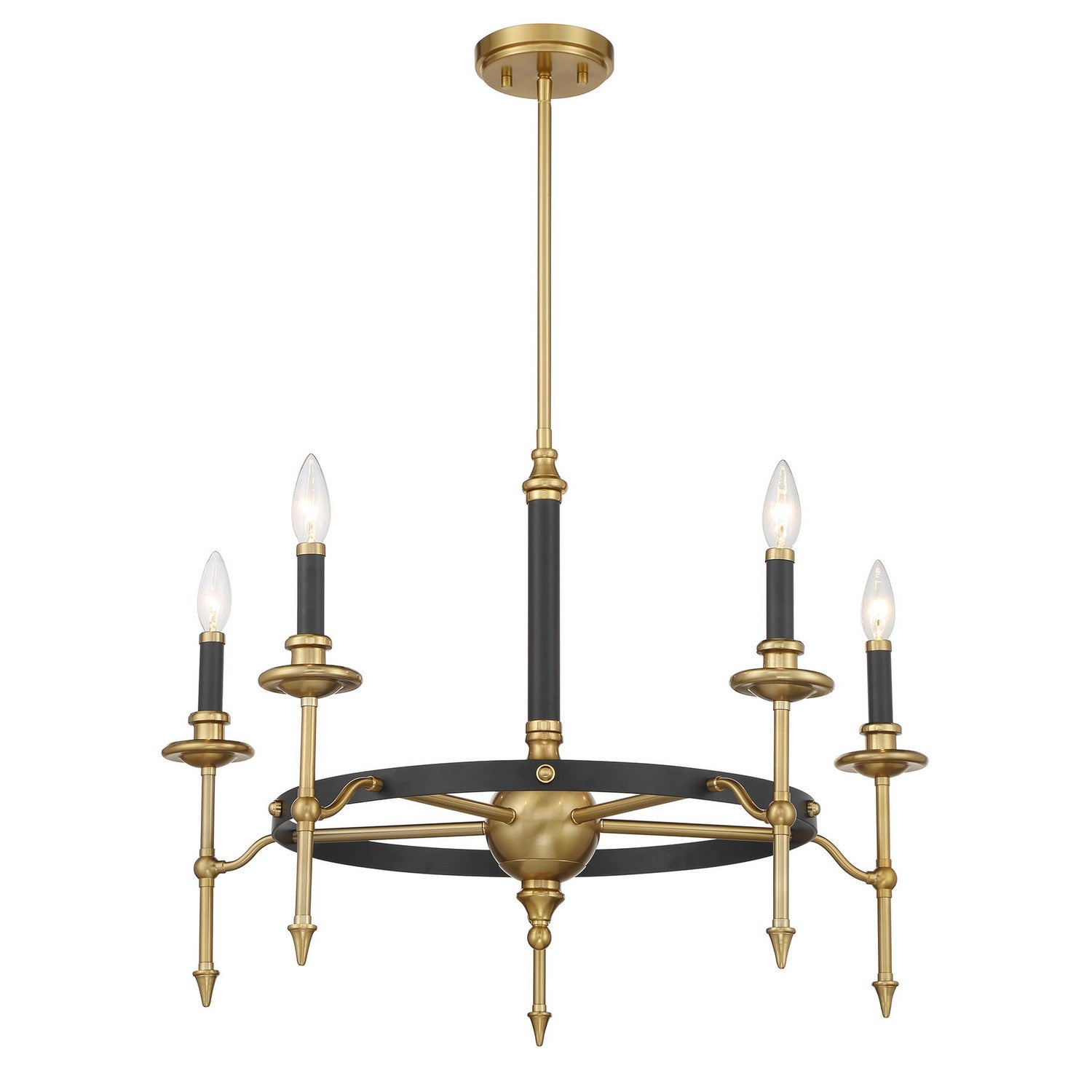 Savoy House - 1-9511-5-143 - Five Light Chandelier - Consulate - Matte Black and Warm Brass