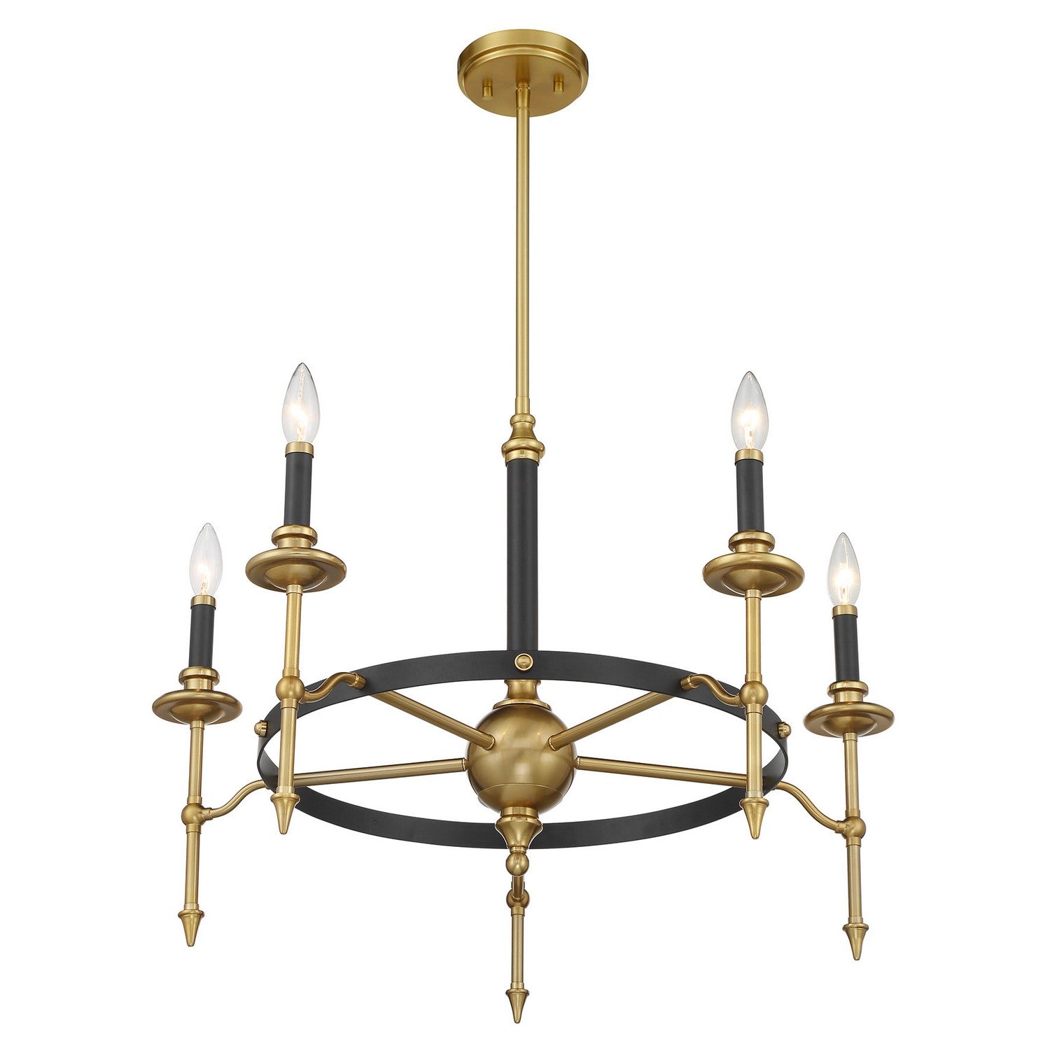 Savoy House - 1-9511-5-143 - Five Light Chandelier - Consulate - Matte Black and Warm Brass