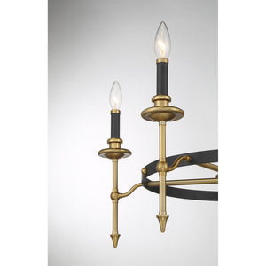 Savoy House - 1-9511-5-143 - Five Light Chandelier - Consulate - Matte Black and Warm Brass