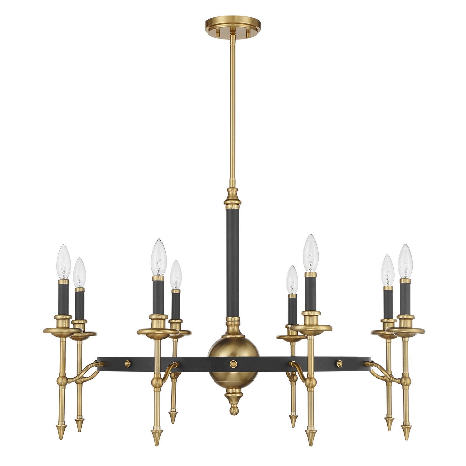 Savoy House - 1-9512-8-143 - Eight Light Chandelier - Consulate - Matte Black and Warm Brass