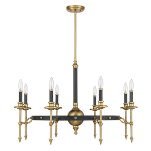 Savoy House - 1-9512-8-143 - Eight Light Chandelier - Consulate - Matte Black and Warm Brass